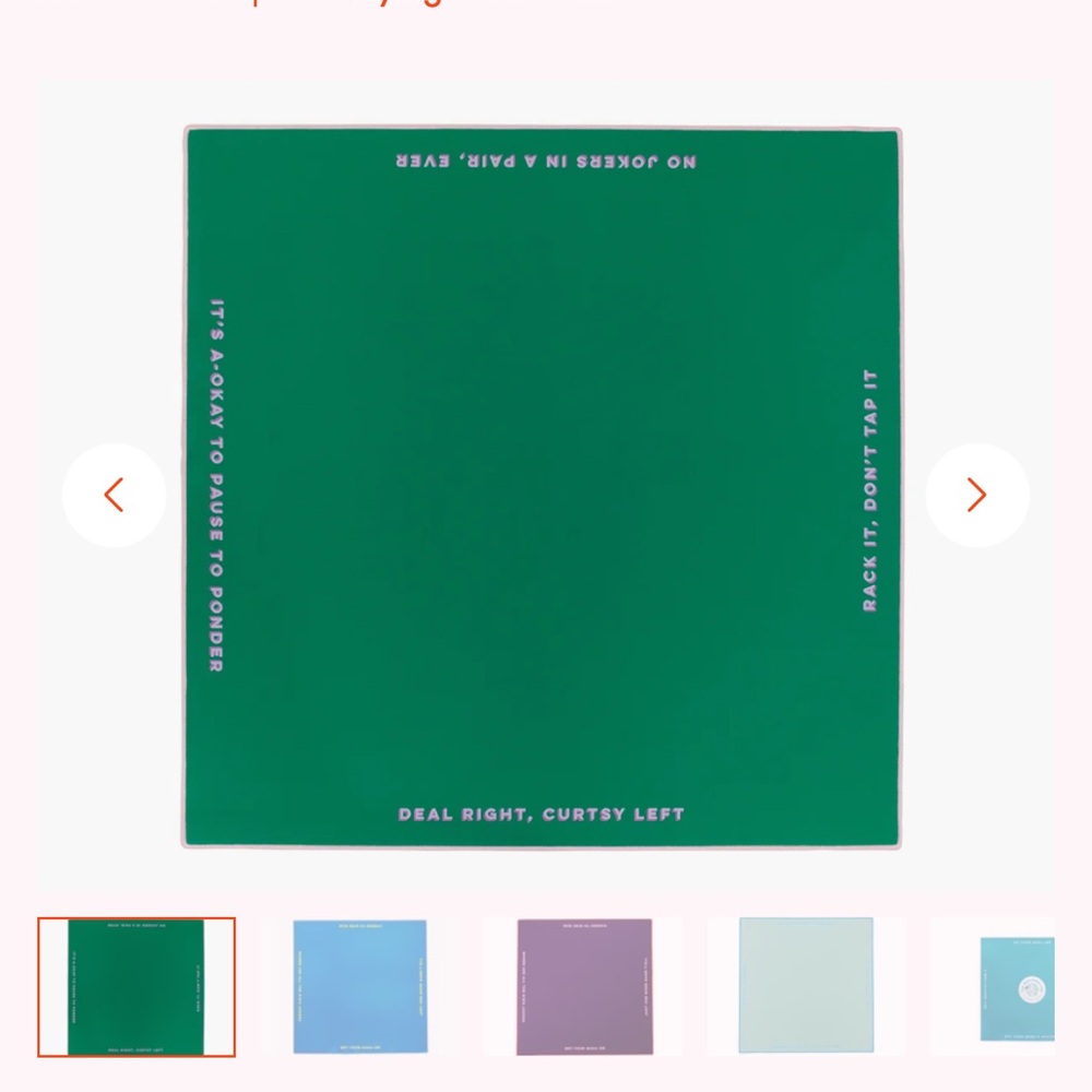 Green Game Mat with White Text
